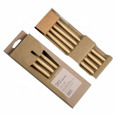 Eco Friendly Bamboo Reusable Drinking Straw Compostable Bamboo Straws Customized Logo