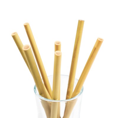 Biodegradable Customized Logo Reusable Organic Natural Bamboo Straw Set